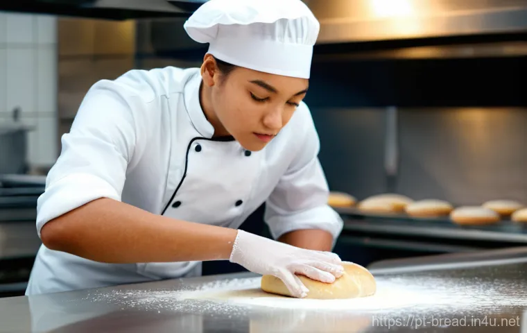 제빵사 교육 기관 추천 - A close-up, high-resolution photograph of a young, diverse culinary student, approximately 20-25 yea...